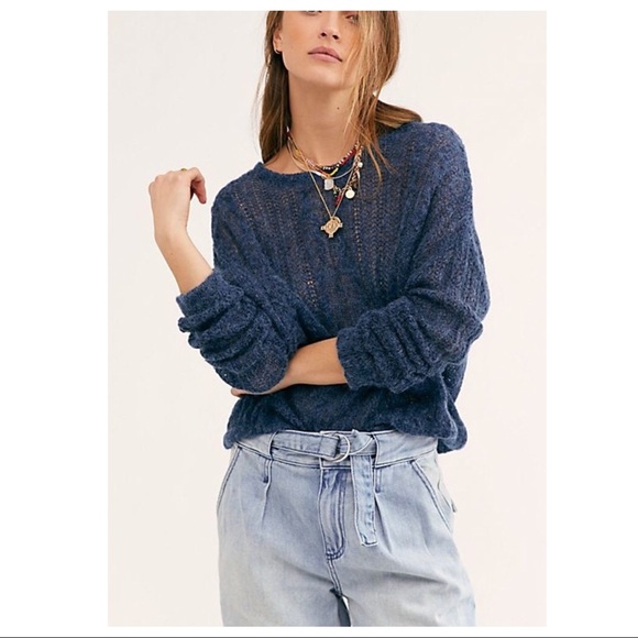 FREE PEOPLE BOHO PULLOVER KNIT TUNIC SWEATER A3C - Picture 9 of 16